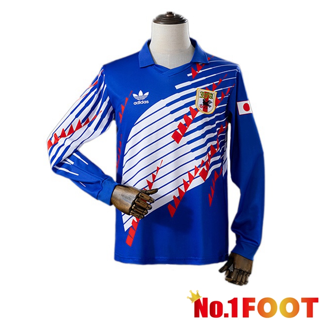 Japan Retro Home Soccer Jersey Long sleeve Blue 1992-1993