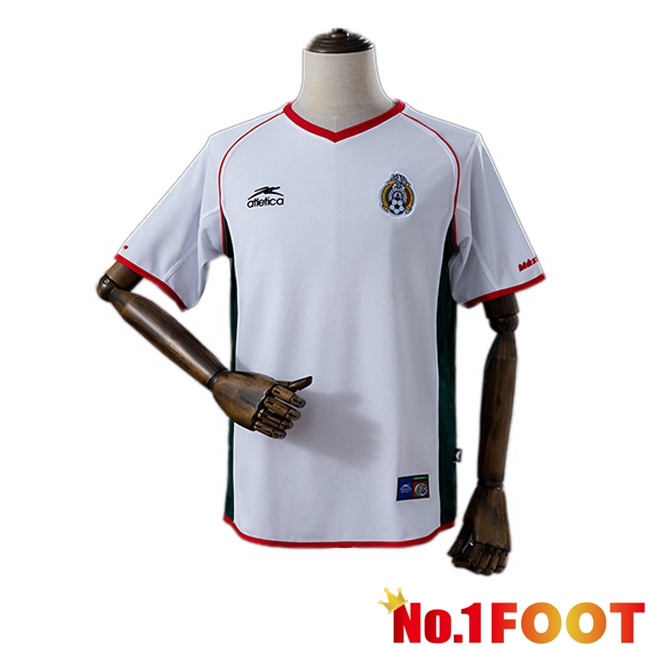 Mexico Retro Away Soccer Jersey White 2002