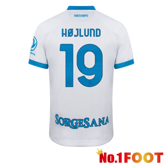 SSC Napoli (Rasmus Højlund 19) Away Soccer Jersey White 2026/2027