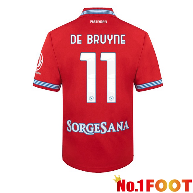 SSC Napoli (Kevin De Bruyne 11) Third Soccer Jersey Red 2026/2027