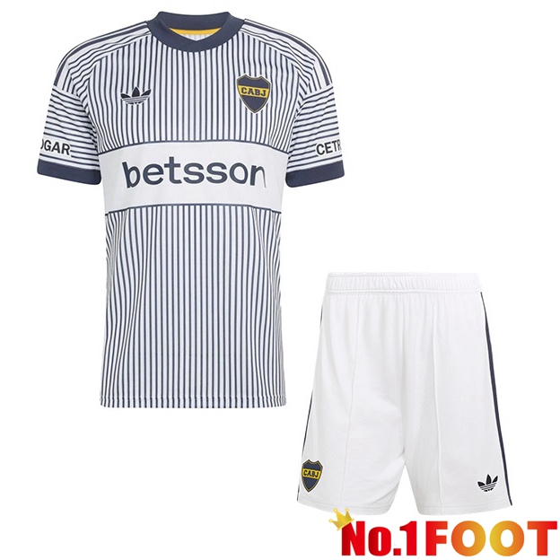 Boca Juniors Kids Away Soccer Jersey White Blue 2026/2027