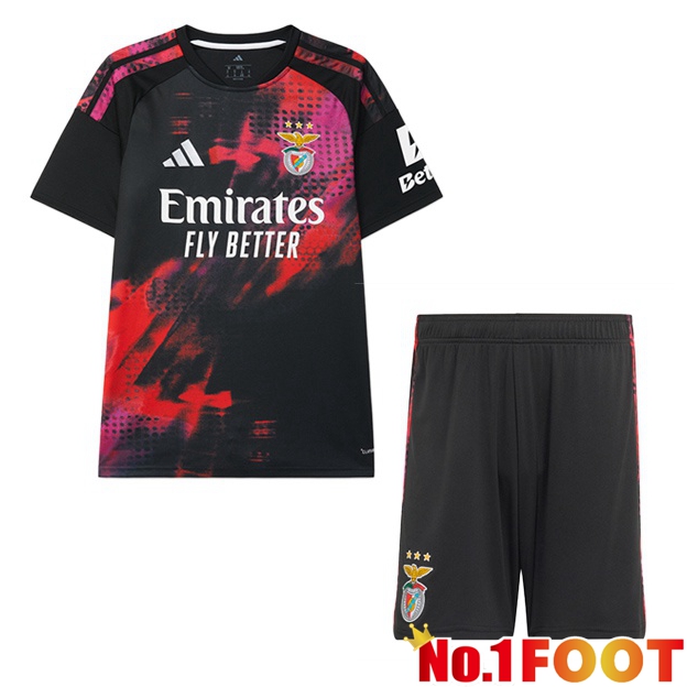 S.L Benfica Kids Third Soccer Jersey Black Red 2026/2027