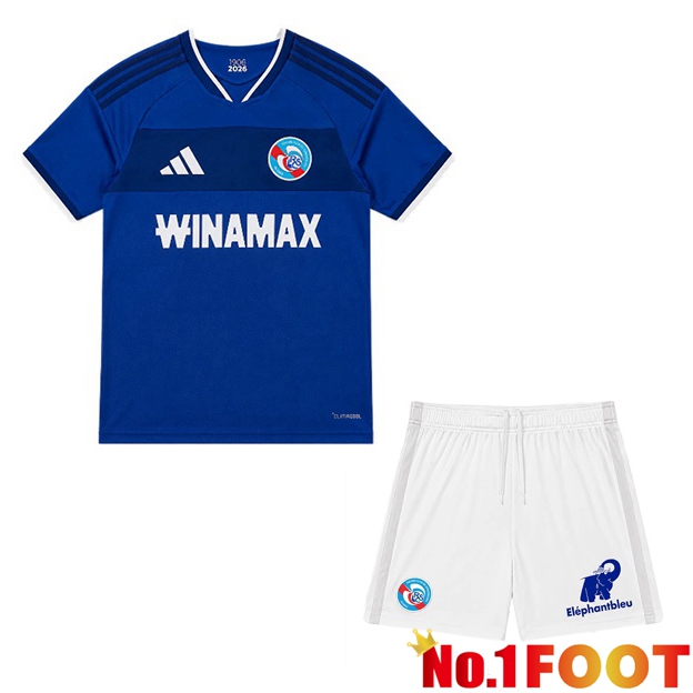 RC Strasbourg Alsace Kids Home Soccer Jersey Blue 2026/2027