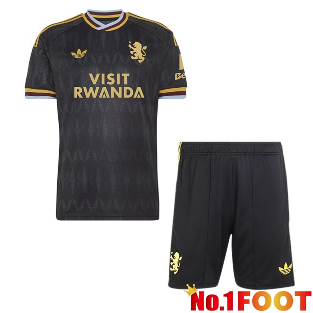 Aston Villa Kids Away Soccer Jersey Black 2026/2027