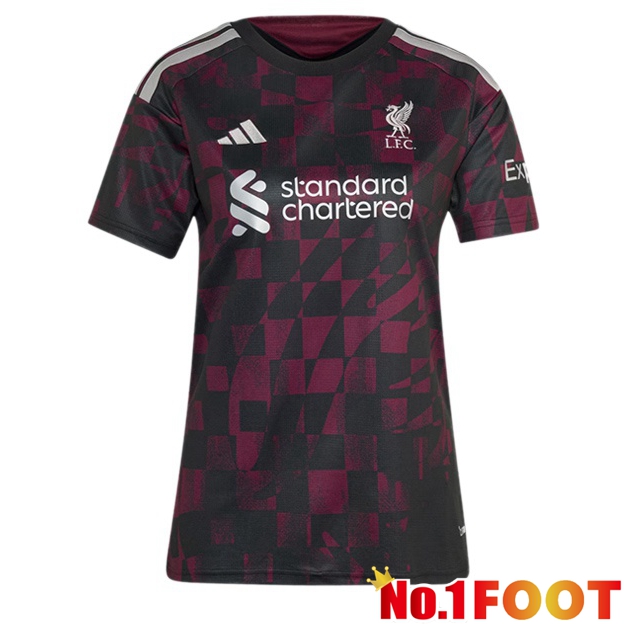 FC Liverpool Women Third Soccer Jersey Black Red 2026/2027