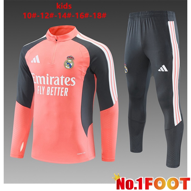 Real Madrid Kids kit Training Tracksuit Orange Grey 2026/2027