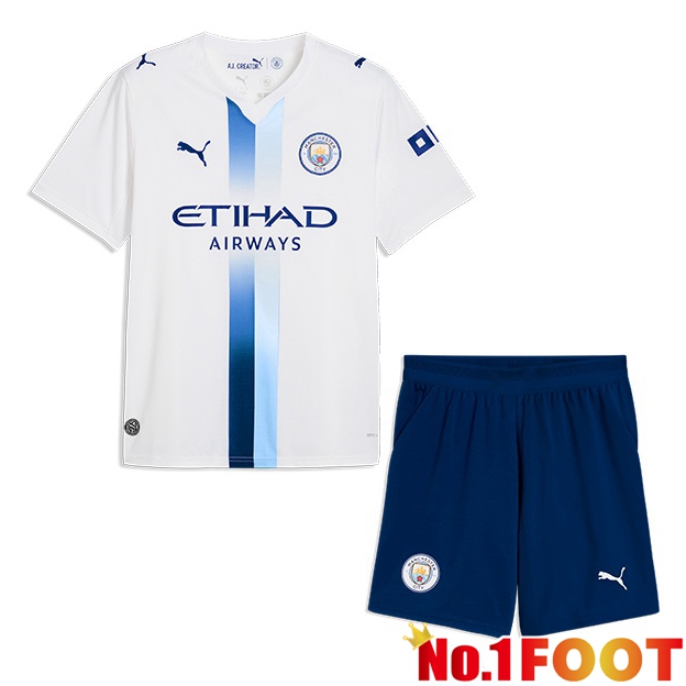 Manchester City Kids Third Soccer Jersey White 2026/2027