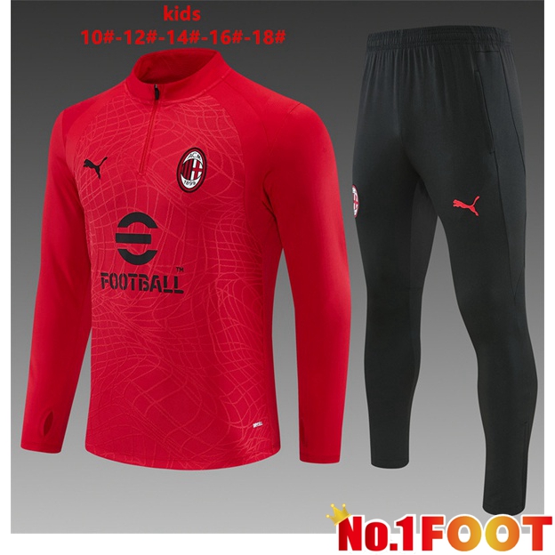 AC Milan Kids kit Training Tracksuit Red 2026/2027