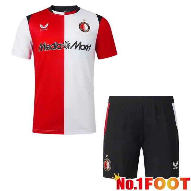 Feyenoord Kids Home Soccer Jersey Red White 2026/2027