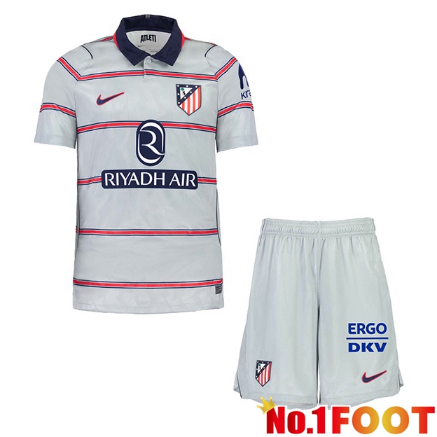 Atletico Madrid Kids Third Soccer Jersey Grey 2026/2027