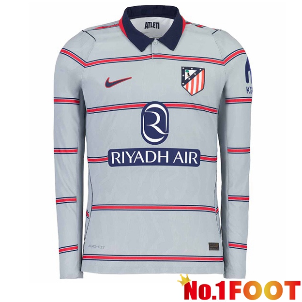 Atletico Madrid Third Soccer Jersey Long sleeve Grey 2026/2027