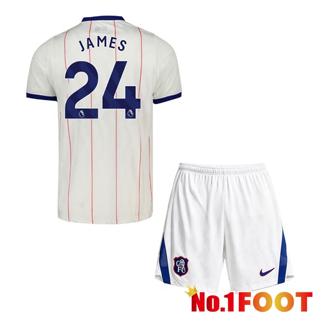 FC Chelsea (JAMES 24) Kids Third Soccer Jersey White 2026/2027