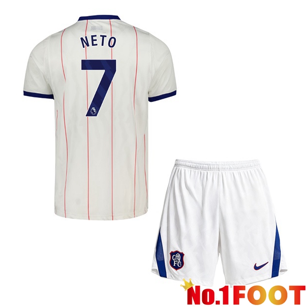 FC Chelsea (NETO 7) Kids Third Soccer Jersey White 2026/2027