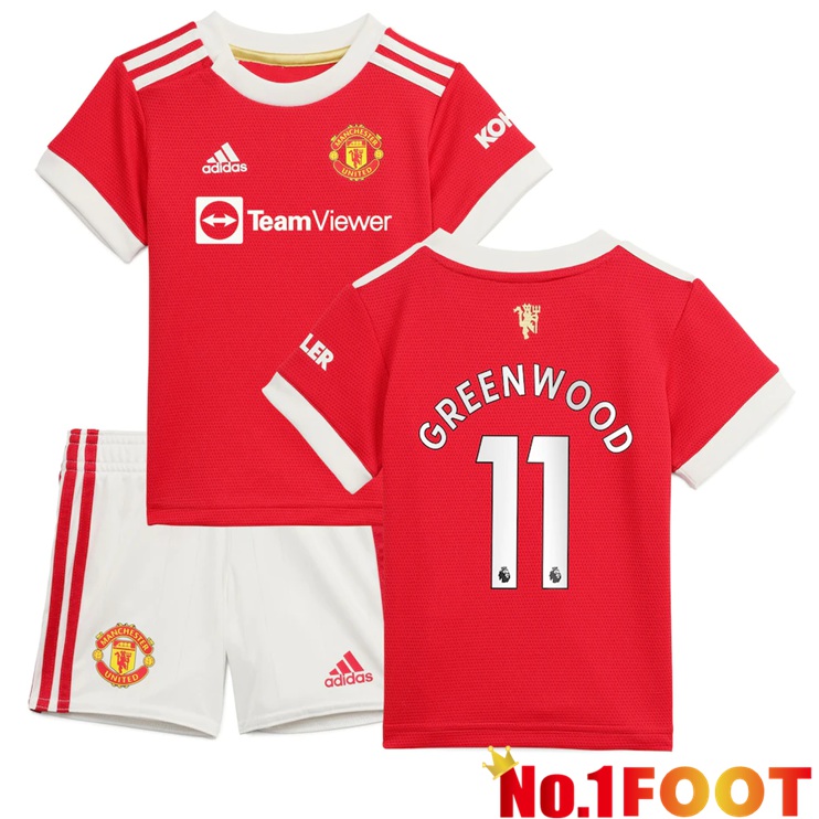 Manchester United (GREENWOOD 11) Kids Home Jersey Red 2021/2022