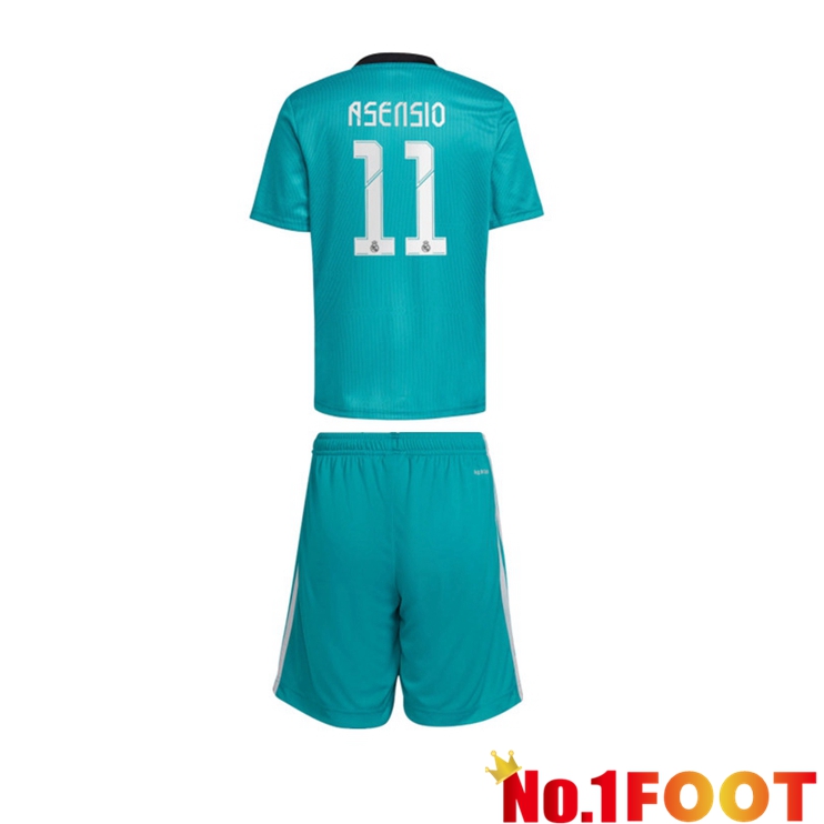 Real Madrid (ASENSIO 11) Kids Third Jersey Blue Green 2021/2022