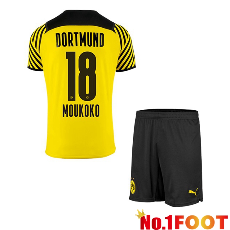 Dortmund (Moukoko 18) Kids Home Jersey Yellow 2021/22