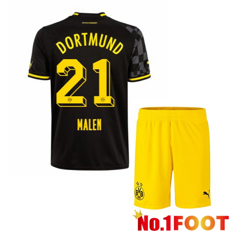 Dortmund BVB (Malen 21) Kids Soccer Jersey Away Black 2022/2023