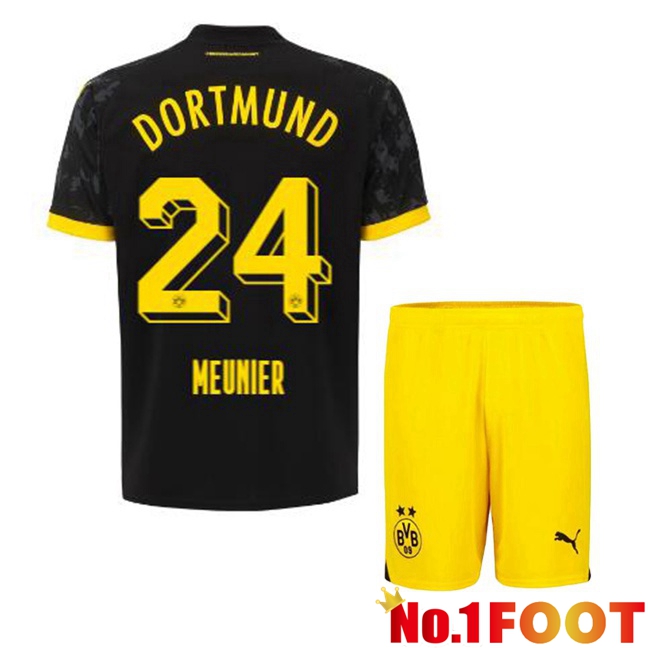 Dortmund BVB (Meunier 24) Kids Soccer Jersey Away Black 2023/2024