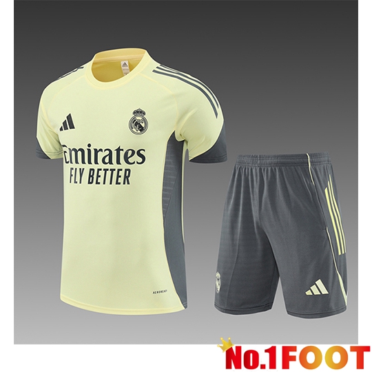 Real Madrid Kids kit Training T Shirt Yellow/Grey 2025/2026