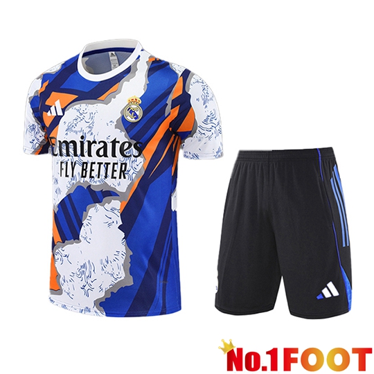 Real Madrid Kids kit Training T Shirt White/Blue/Orange 2025/2026