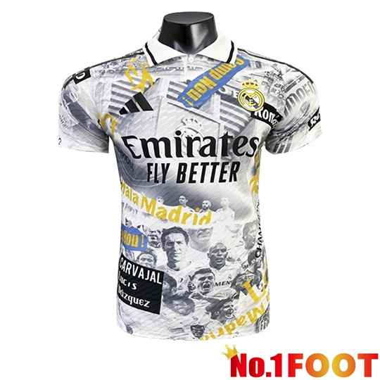 Real Madrid Soccer Jersey Special Edition White/Yellow 2025/2026