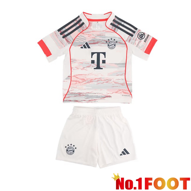 Bayern Munich Kids Away Soccer Jersey White 2025/2026
