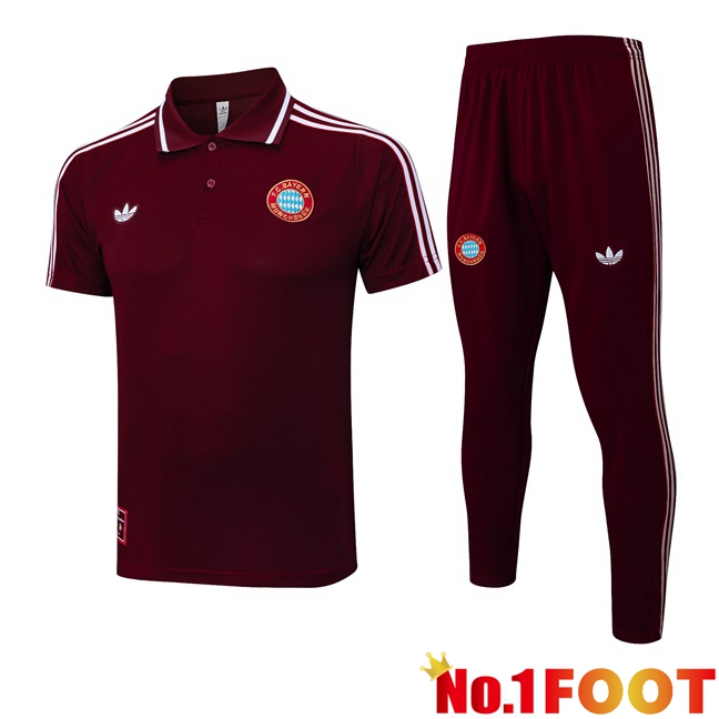 Bayern Munich Soccer Polo + Training Pants Brown 2025/2026