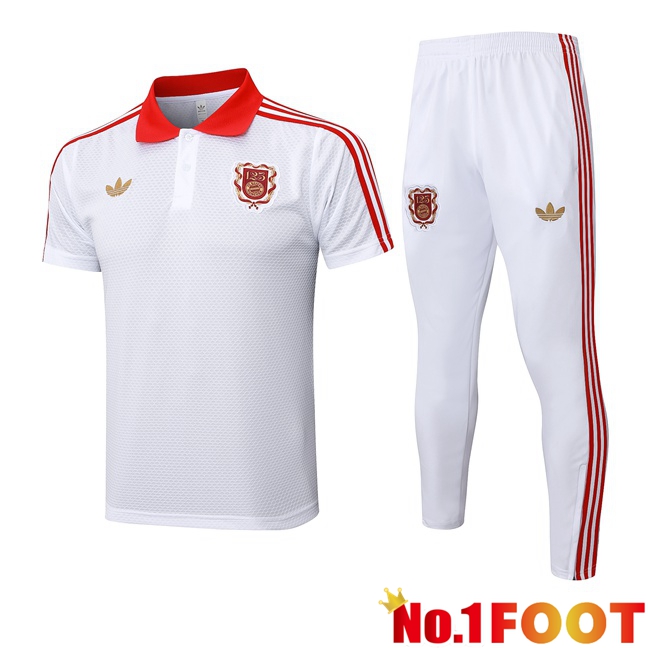 Bayern Munich Soccer Polo + Training Pants White 2025/2026
