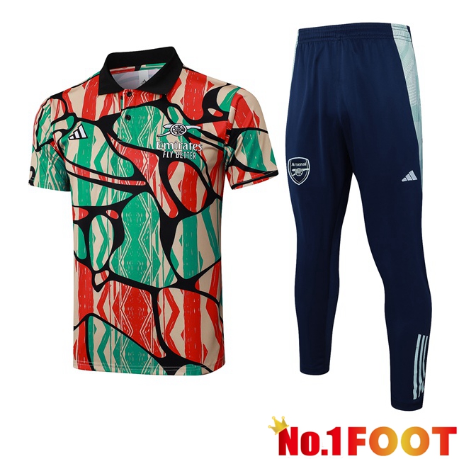 Arsenal Soccer Polo + Training Pants Red Green 2025/2026