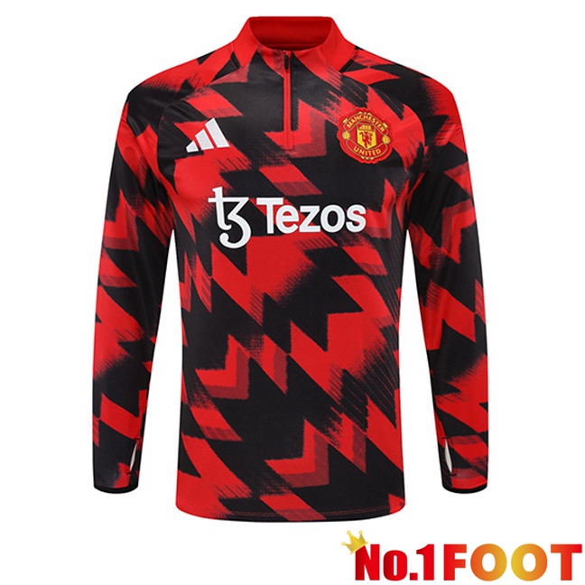 Manchester United Training Sweatshirt Red Black 2025/2026