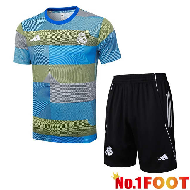 Real Madrid kit Training T Shirt + Shorts Blue 2025/2026