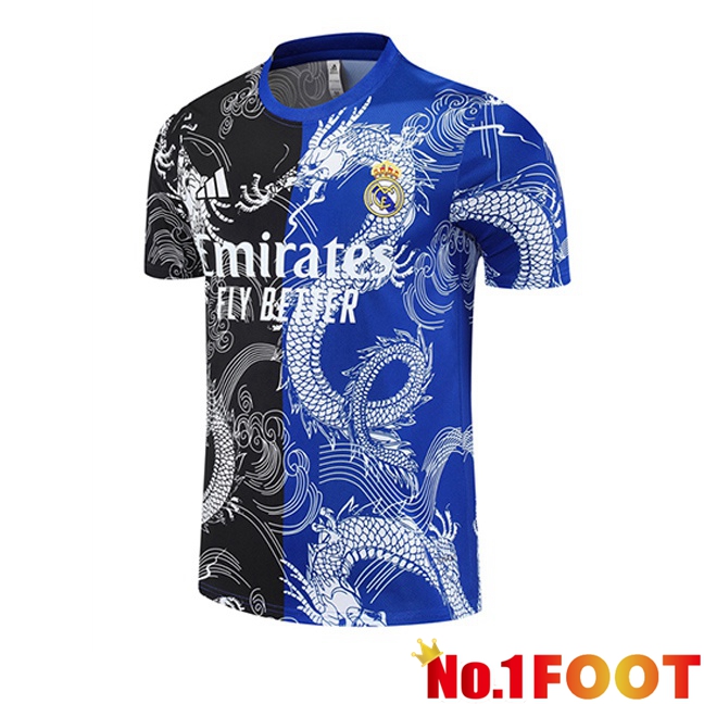 Real Madrid Training T Shirt Black Blue 2025/2026
