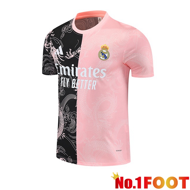 Real Madrid Training T Shirt Black Pink 2025/2026