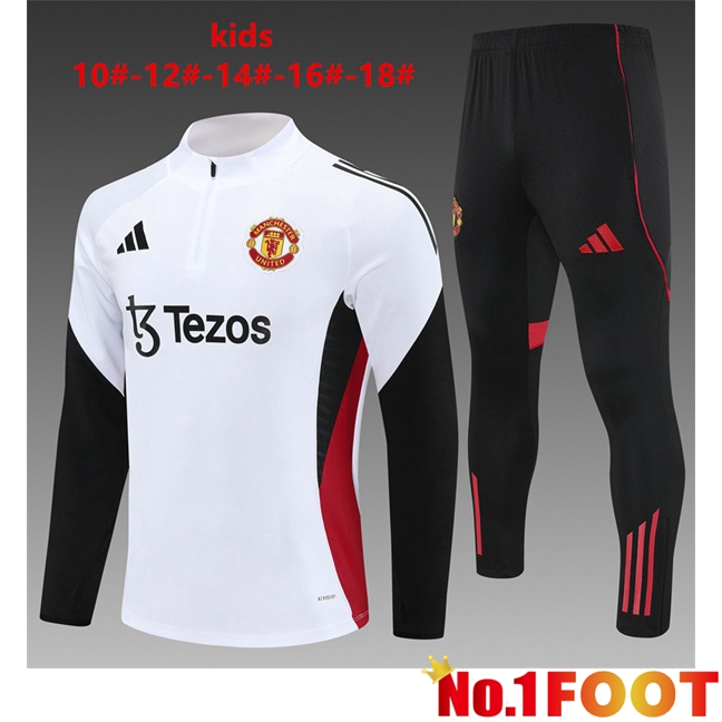 Manchester United Kids kit Training Tracksuit White 2025/2026