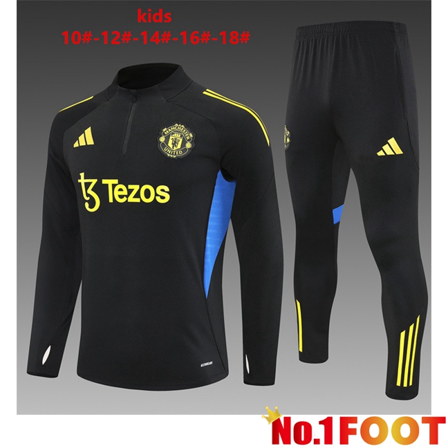 Manchester United Kids kit Training Tracksuit Black 2025/2026