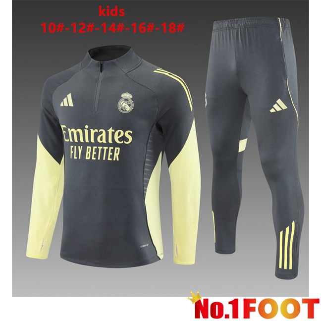 Real Madrid Kids kit Training Tracksuit Grey 2025/2026