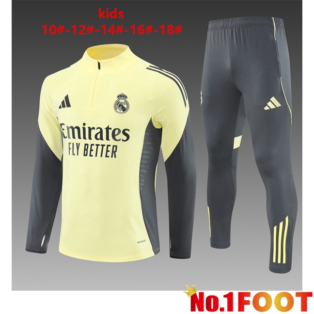 Real Madrid Kids kit Training Tracksuit Yellow 2025/2026