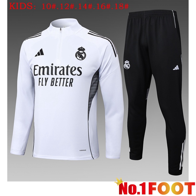 Real Madrid Kids kit Training Tracksuit White 2025/2026