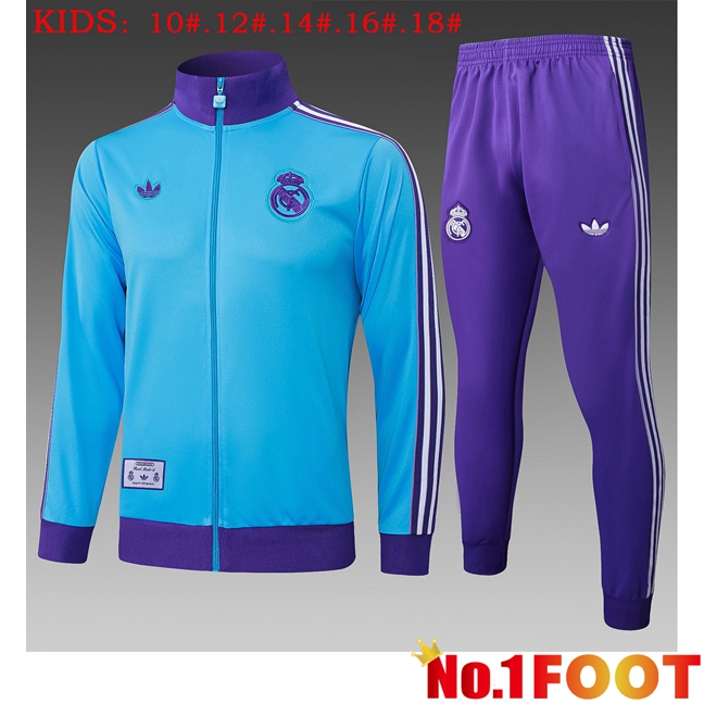 Real Madrid Kids kit Training Tracksuit - Training Jacket Blue 2025/2026