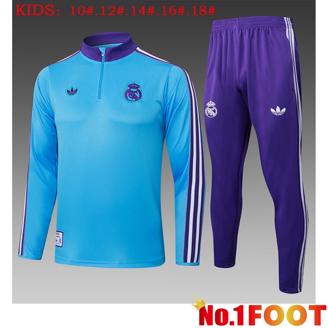 Real Madrid Kids kit Training Tracksuit Blue 2025/2026