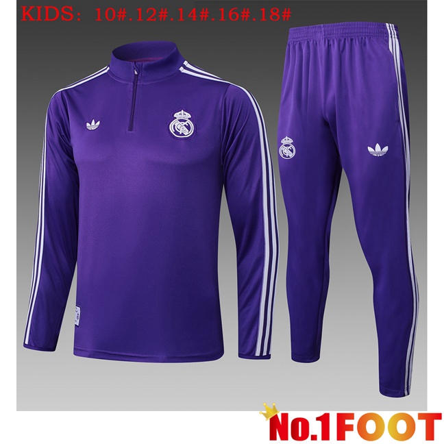 Real Madrid Kids kit Training Tracksuit Purple 2025/2026
