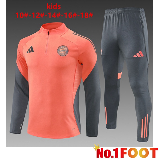 Bayern Munich Kids kit Training Tracksuit Orange 2025/2026