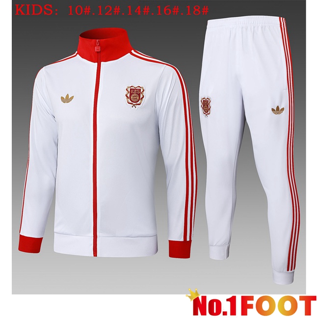 Bayern Munich Kids kit Training Tracksuit - Training Jacket White 2025/2026