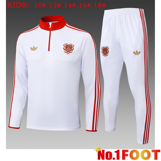 Bayern Munich Kids kit Training Tracksuit White 2025/2026