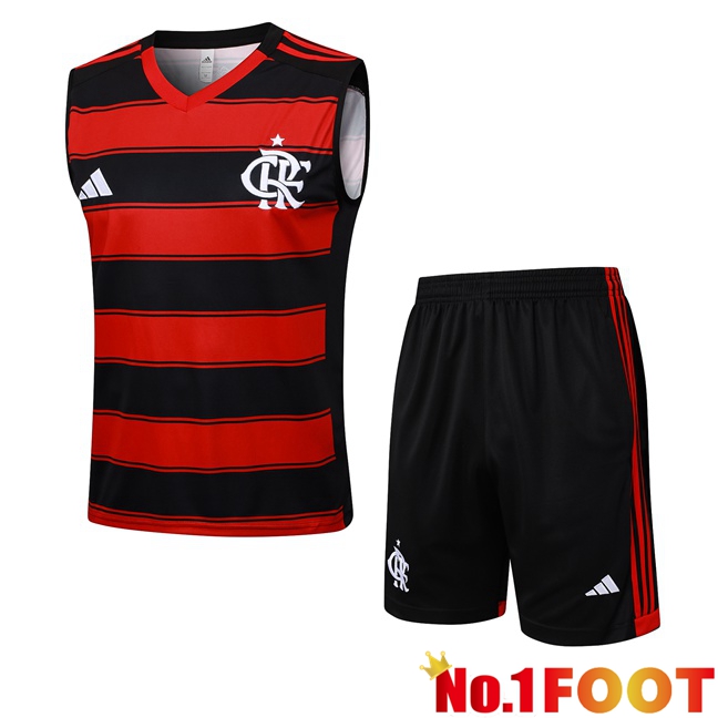 Flamengo Gilet Soccer + Shorts Red Black 2025/2026