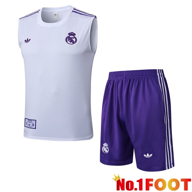 Real Madrid Gilet Soccer + Shorts White 2025/2026