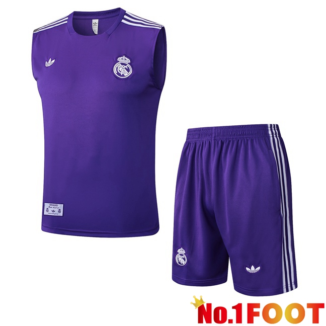 Real Madrid Gilet Soccer + Shorts Purple 2025/2026