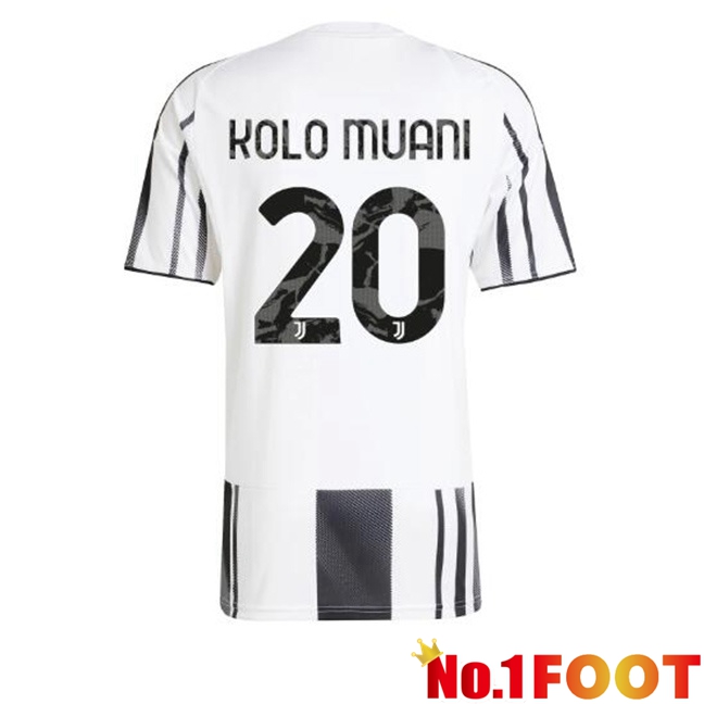 Juventus (KOLO MUANI 20) Home Soccer Jersey Black White 2025/2026