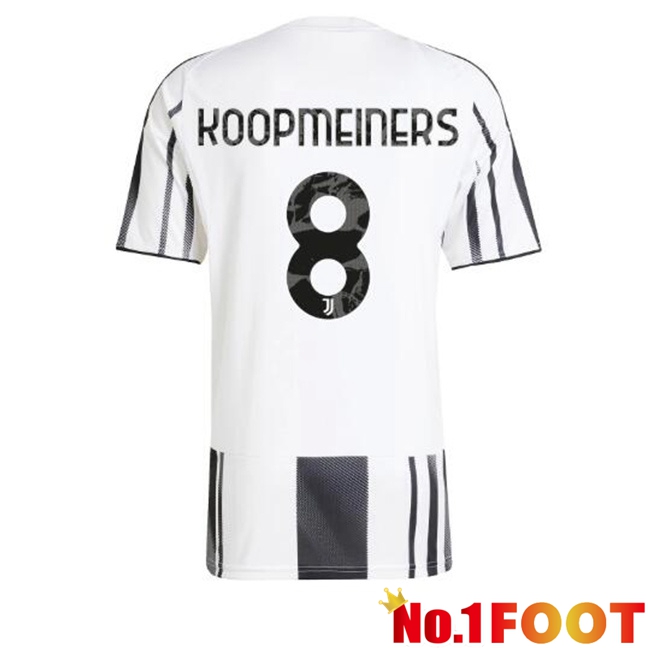 Juventus (KOOPMEINERS 8) Home Soccer Jersey Black White 2025/2026