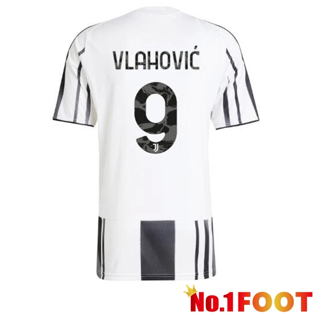 Juventus (VLAHOVIĆ 9) Home Soccer Jersey Black White 2025/2026